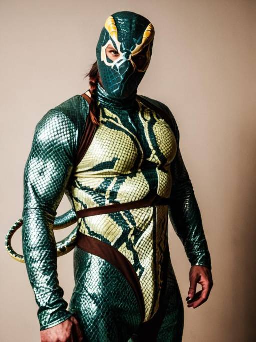 Man in Snake Man Cosplay Costume
