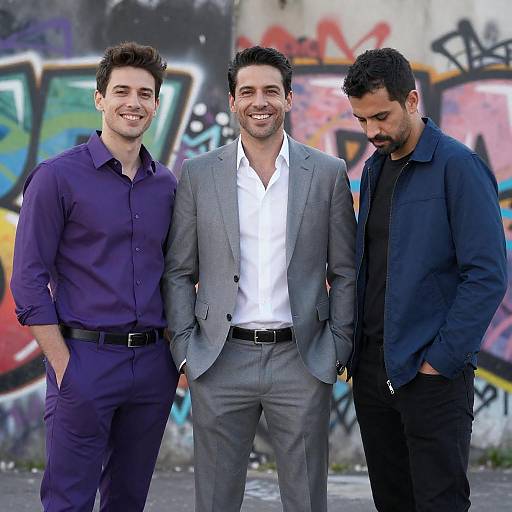 Urban Graffiti Portrait of Three Men