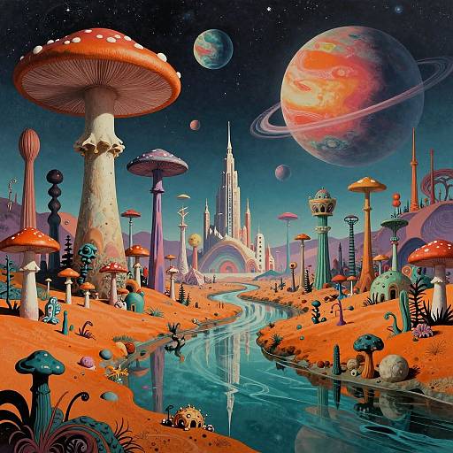 Surreal Psychedelic Alien Landscape