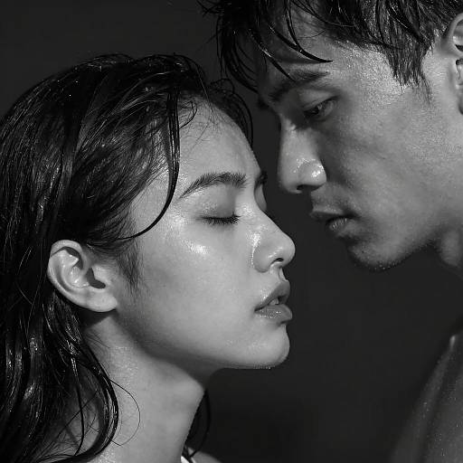 Intense Black-and-White Close-Up Portrait