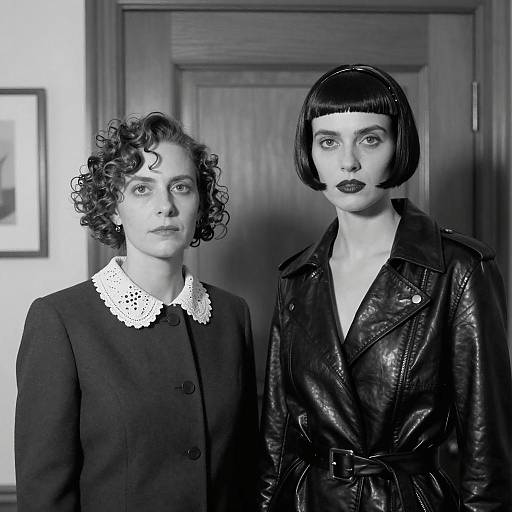 Striking Contrast: Two Women Portrait