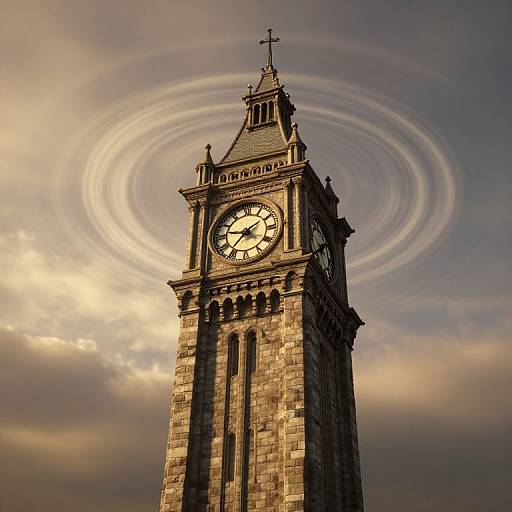Surreal Reverse-Ticking Clock Tower