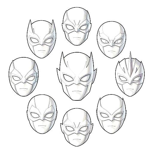 Marvel Superhero Mask Circle Art