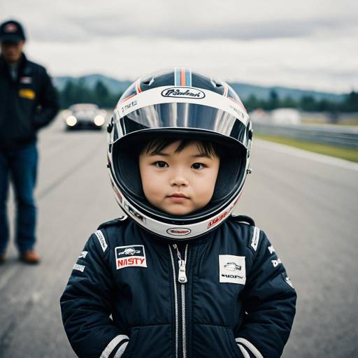 Cute Infant Race Car Driver Outdoors