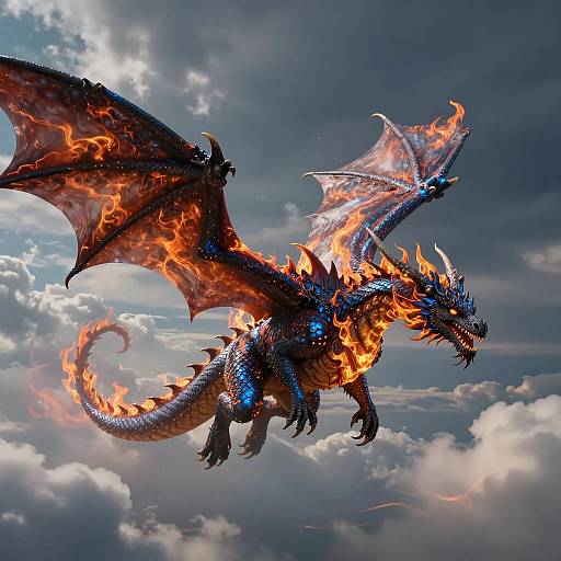 Majestic Dragon Above Cloudscape