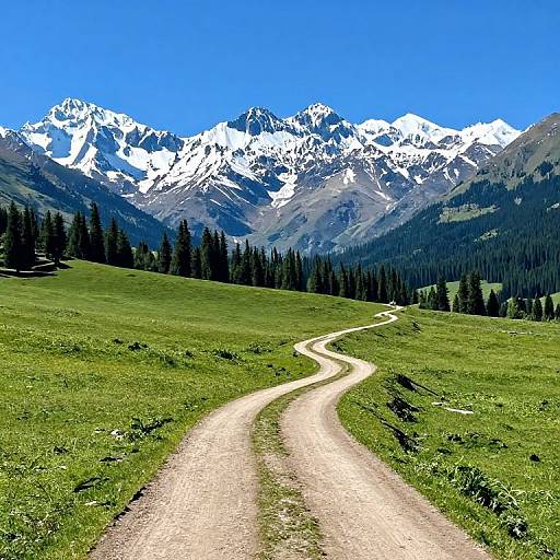 Winding Path Through Lush Meadow
