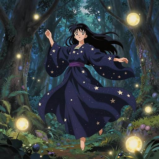 Mystical Sorceress in Enchanted Forest