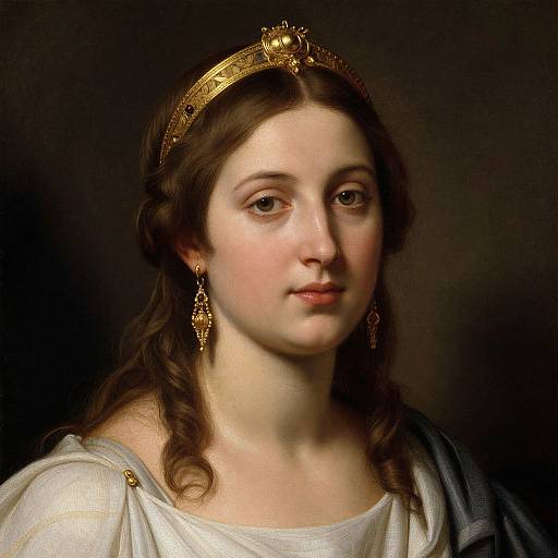 Classical Portrait of Athena-Inspired Woman