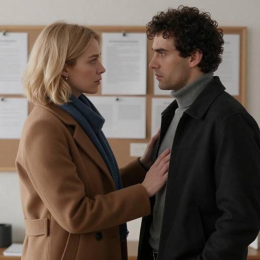 Intense Conversation Between Man and Woman Indoors