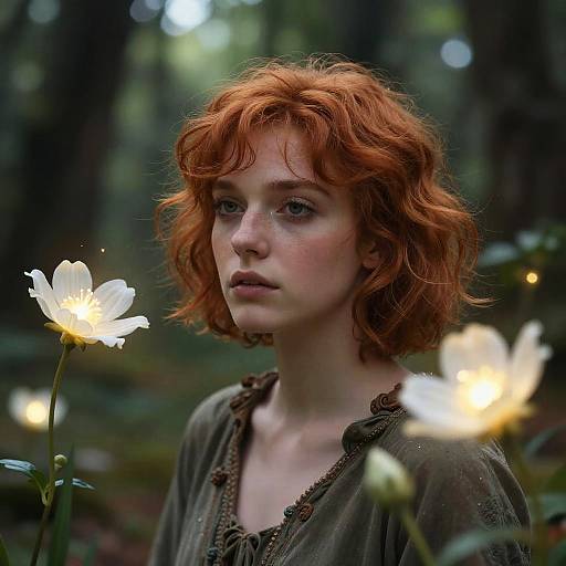 Red Hair in Magical Forest
