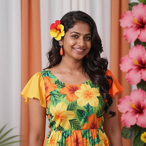 Vibrant Luau Party Dress Photography