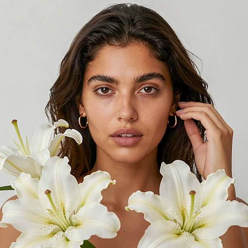 Woman with White Lilies Portrait