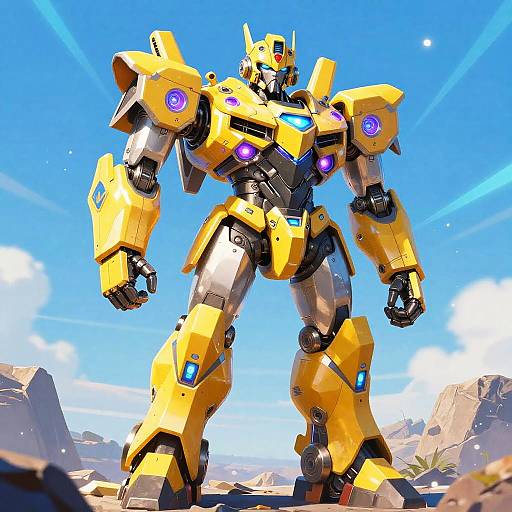 Futuristic Robotic Warrior Illustration