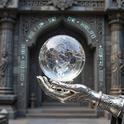 Elegant Silverhands Cradling Luminous Orb