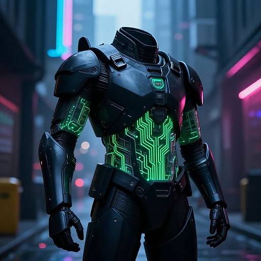 Futuristic Cybernetic Warrior Armor