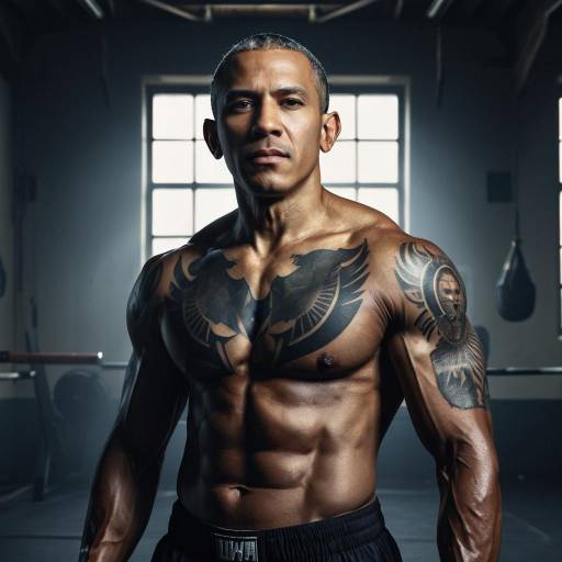 Athletic Tattooed Portrait of Obama