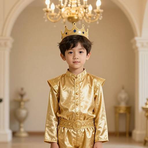 Young Boy in Golden Royal Attire