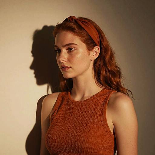Moody Portrait of Red-Haired Woman