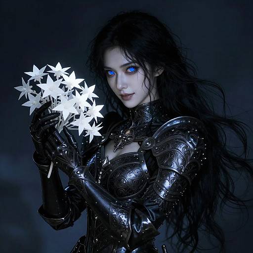 Enigmatic Warrior with Star Flowers