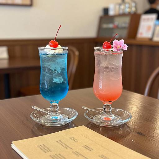 Vibrant Drinks in Cozy Café Setting