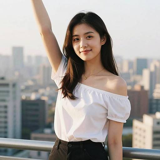 Photorealistic Girl with Skyline