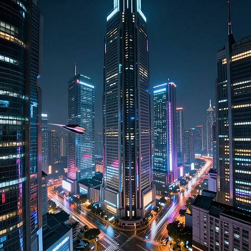 Futuristic Cyberpunk Cityscape Night