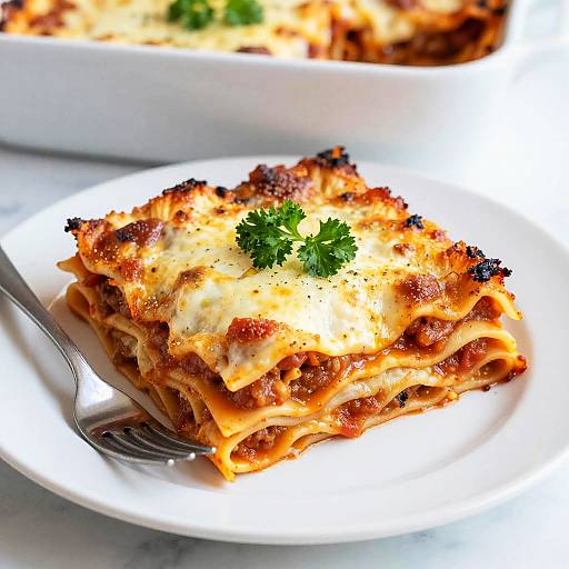 Close-Up of Freshly Baked Lasagna