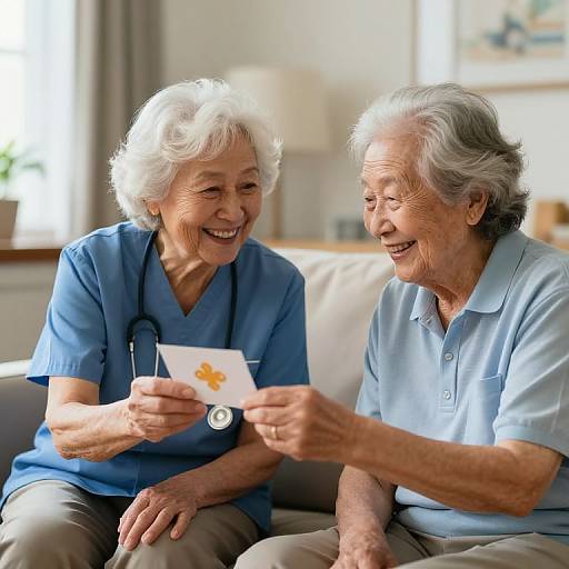 Elderly Sharing Joyful Moment