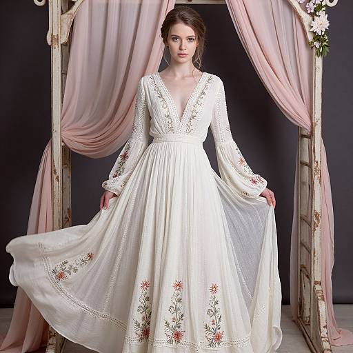 Ethereal Boho Bride in Vintage Setting