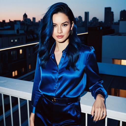 Cinematic Fashion Editorial: Midnight Blue Hair