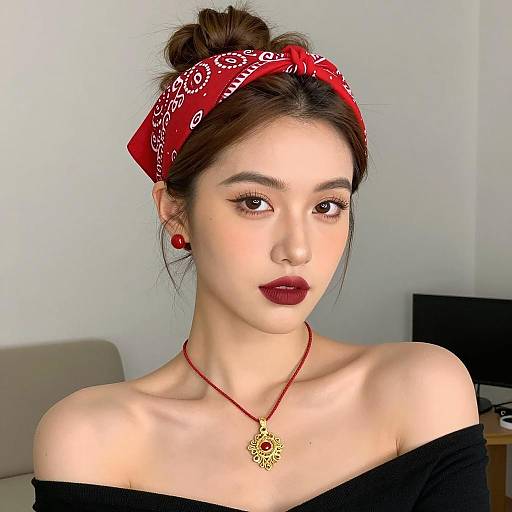 Photorealistic Portrait of Woman with Bandana