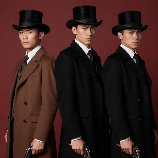 Dramatic Vintage Trio with Guns