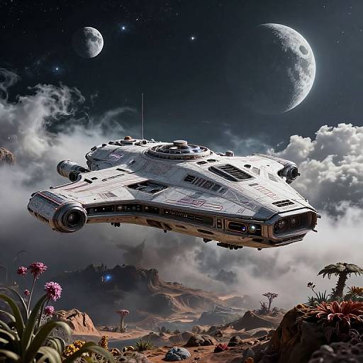 Intergalactic Starship Landing Scene