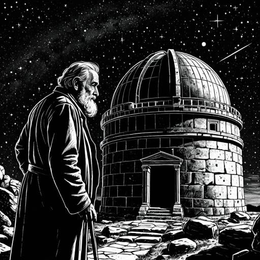 Elderly Astronomer in Ancient Observatory