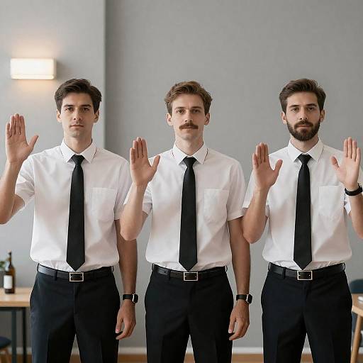 Three Men in Formal Attire Standing Together