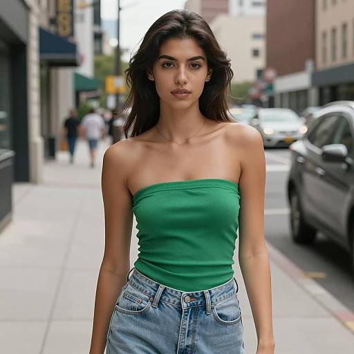 Urban Fashion: Young Woman in City