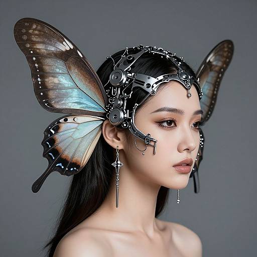 Mechanical Butterfly Winged Woman