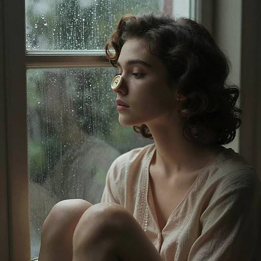 Serene Girl with Vintage Curls