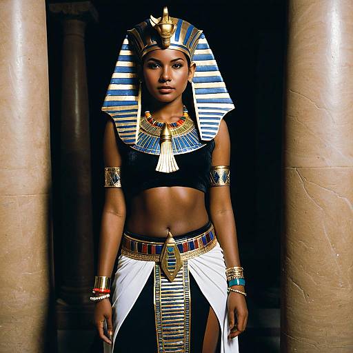 Woman in Egyptian Pharaoh Halloween Costume