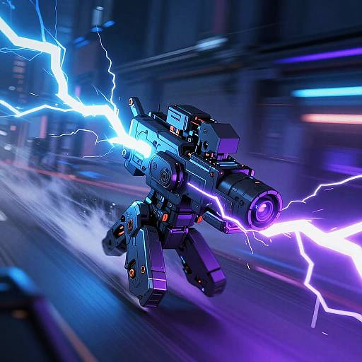 Cyberpunk Anime with Neon Lightning