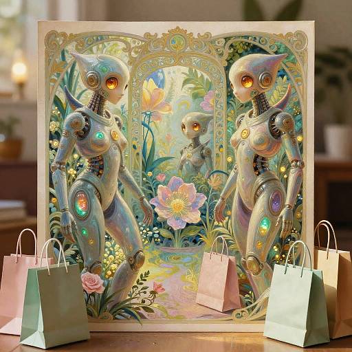 Futuristic Larval Cyborgs in Dreamy Gardens