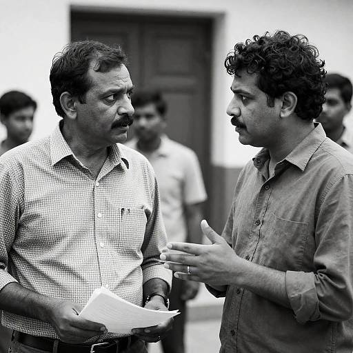 Intense Conversation in Black and White