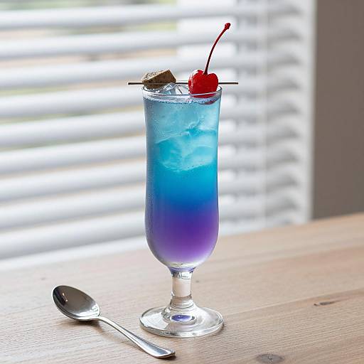 Vibrant Cocktail on a Wooden Surface
