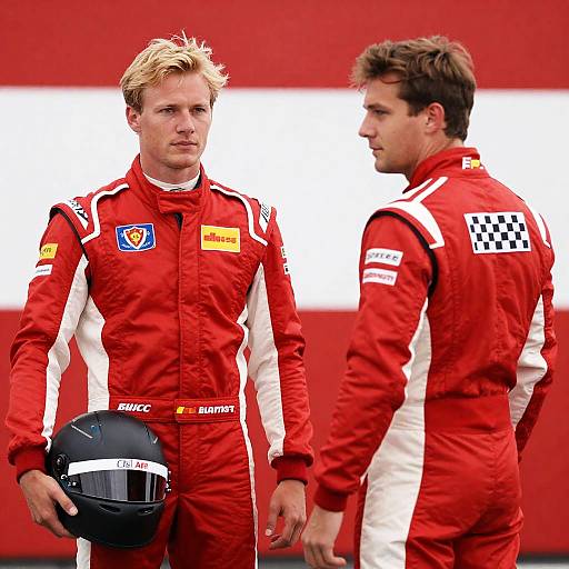 Dynamic Race Car Drivers in Racing Jackets