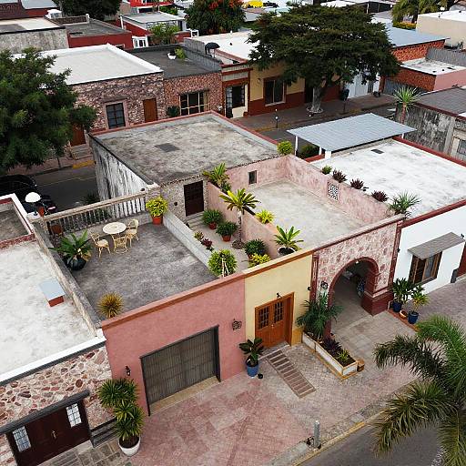 Aerial View of Modern Mexican Homes