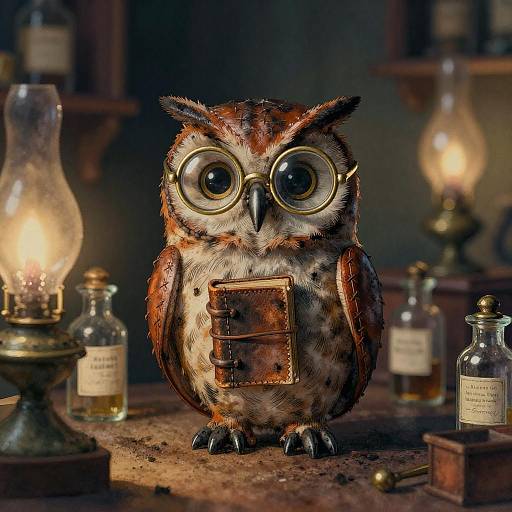 Tiny Pocket Librarian Owl Automaton