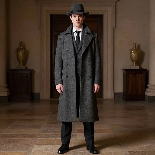 Man in Long Coat and Hat