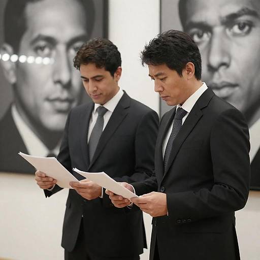 Two Businessmen Reviewing Documents