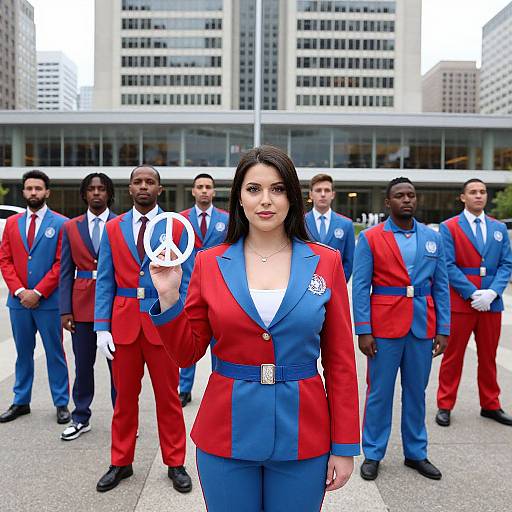 Diverse UN Peacekeepers in Stylized Uniforms