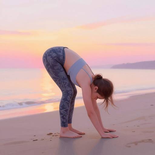 Impressionist Girl on Sunset Beach